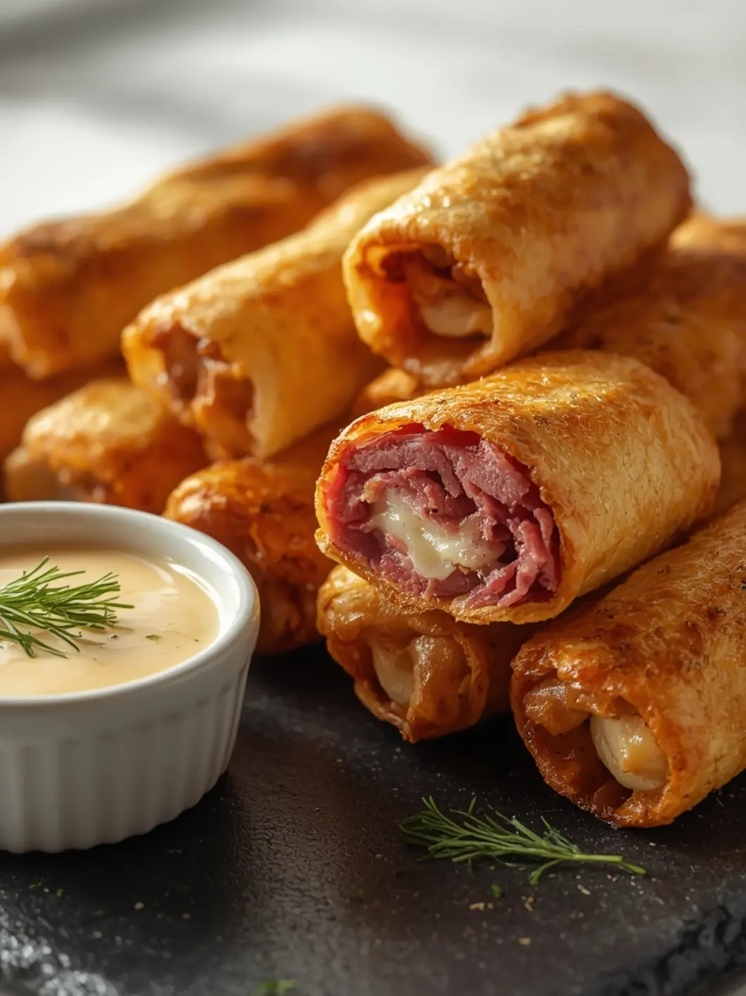 air fryer reuben egg rolls