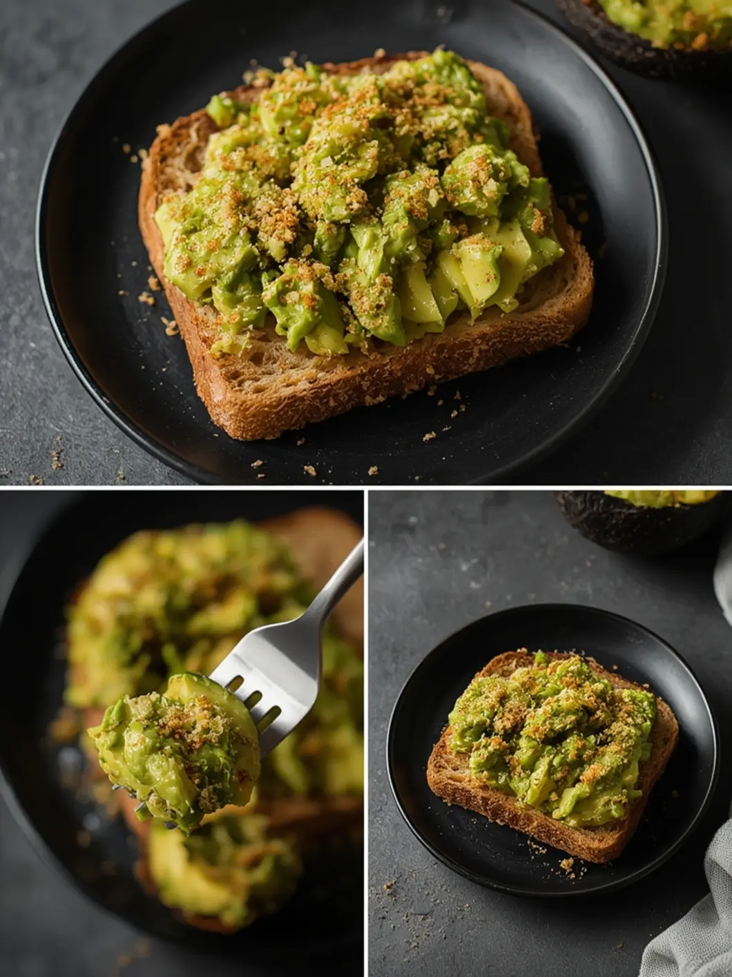 Plated air fryer avocado toast
