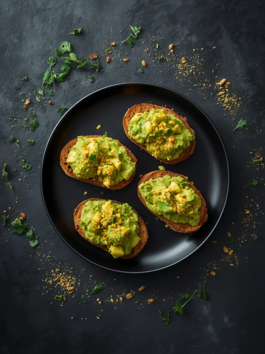 Air fryer avocado toast process