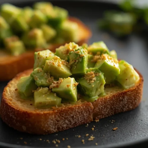 Air fryer Avocado Toast Crunch: Air fryer avocado toast with crunchy panko crust and golden toasted edges