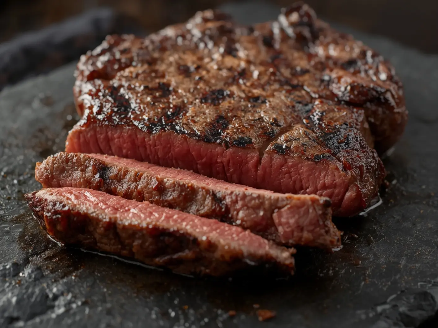 Air Fryer Beef steak: Juicy Air Fryer Beef steak with a golden-brown crust and tender pink center, ready to serve.
