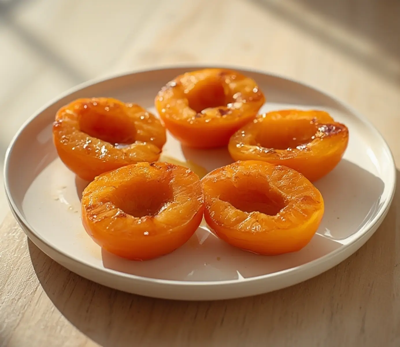 air fryer apricots: Golden, honey-glazed air fryer apricots with a tender, juicy interior and caramelized edges.