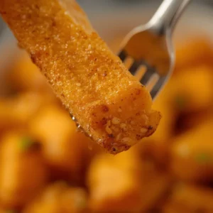 Air Fryer Butternut Squash Fries: Crispy golden butternut squash fries in an air fryer basket, showcasing crunchy edges and vibrant orange color.