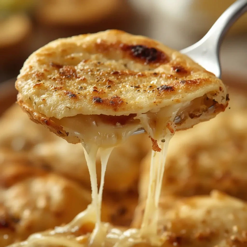 Air Fryer Cheesy Tortilla Garlic Bread: Golden crispy air fryer cheesy tortilla garlic bread with melted cheese oozing out.