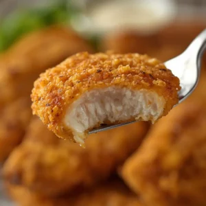 Air Fryer Chicken Schnitzel: Crispy golden Air Fryer Chicken Schnitzel with crunchy panko coating on a plate.