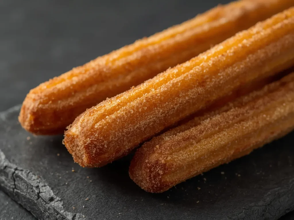 Air Fryer Churro sticks: Crispy golden air fryer churro sticks coated in cinnamon sugar, ready to eat.