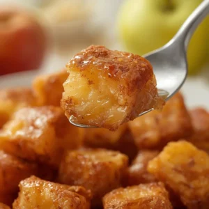 Air Fryer Cubed Cinnamon Apples: Juicy golden cubed apples coated in cinnamon, air fried to tender perfection in the Air Fryer Baking & Sweets recipe.