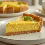air fryer key lime pie: Golden crust air fryer key lime pie slice with creamy lime filling and visible crumb texture.