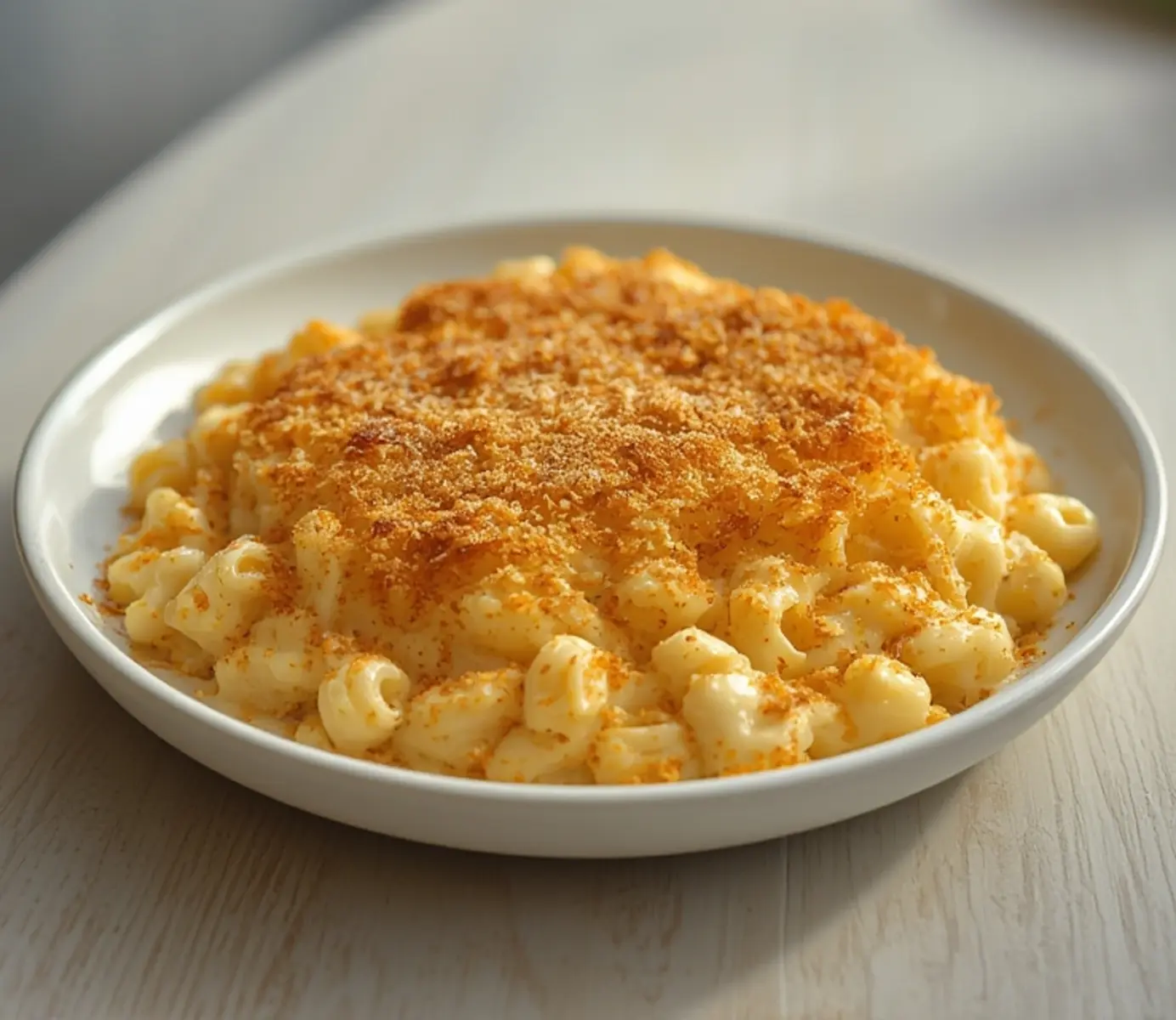 air fryer mac and cheese crispy: Golden crispy air fryer mac and cheese with a crunchy panko topping in an air fryer basket.