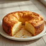 air fryer pina colada cake: Moist golden air fryer pina colada cake slice with coconut and pineapple visible in the tender crumb.