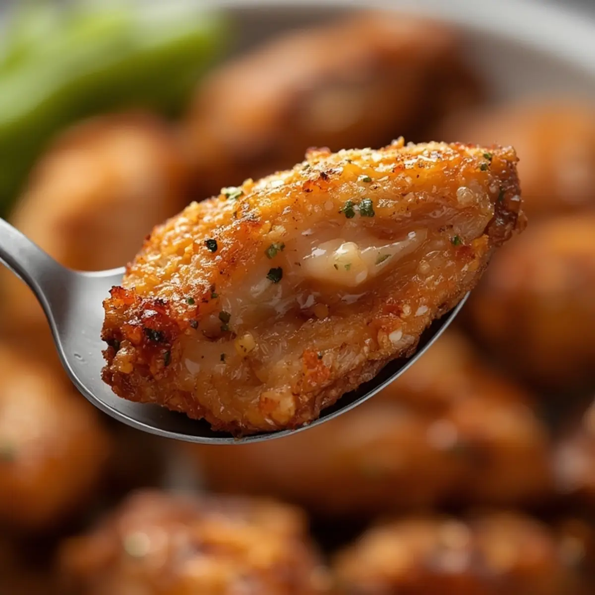 air fryer ranch chicken wings: Golden brown crispy air fryer ranch chicken wings on a plate with fresh parsley garnish.