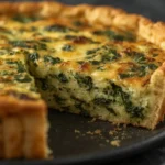air fryer spinach quiche: Golden air fryer spinach quiche with fluffy texture and melted cheese, ready to serve.