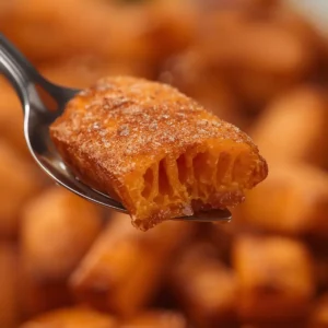 Air Fryer Sweet Potato Dessert Fries: Crispy cinnamon-sugar coated sweet potato fries in an air fryer basket with golden edges and soft orange centers.