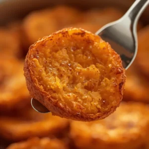 Air Fryer Sweet Potato Rounds: Crispy golden air fryer sweet potato rounds with orange flesh and seasoned surface, close-up.