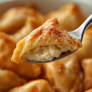 Air Fryer Wontons: Crispy golden brown triangular air fryer wontons on a plate with visible crunchy edges and creamy filling.