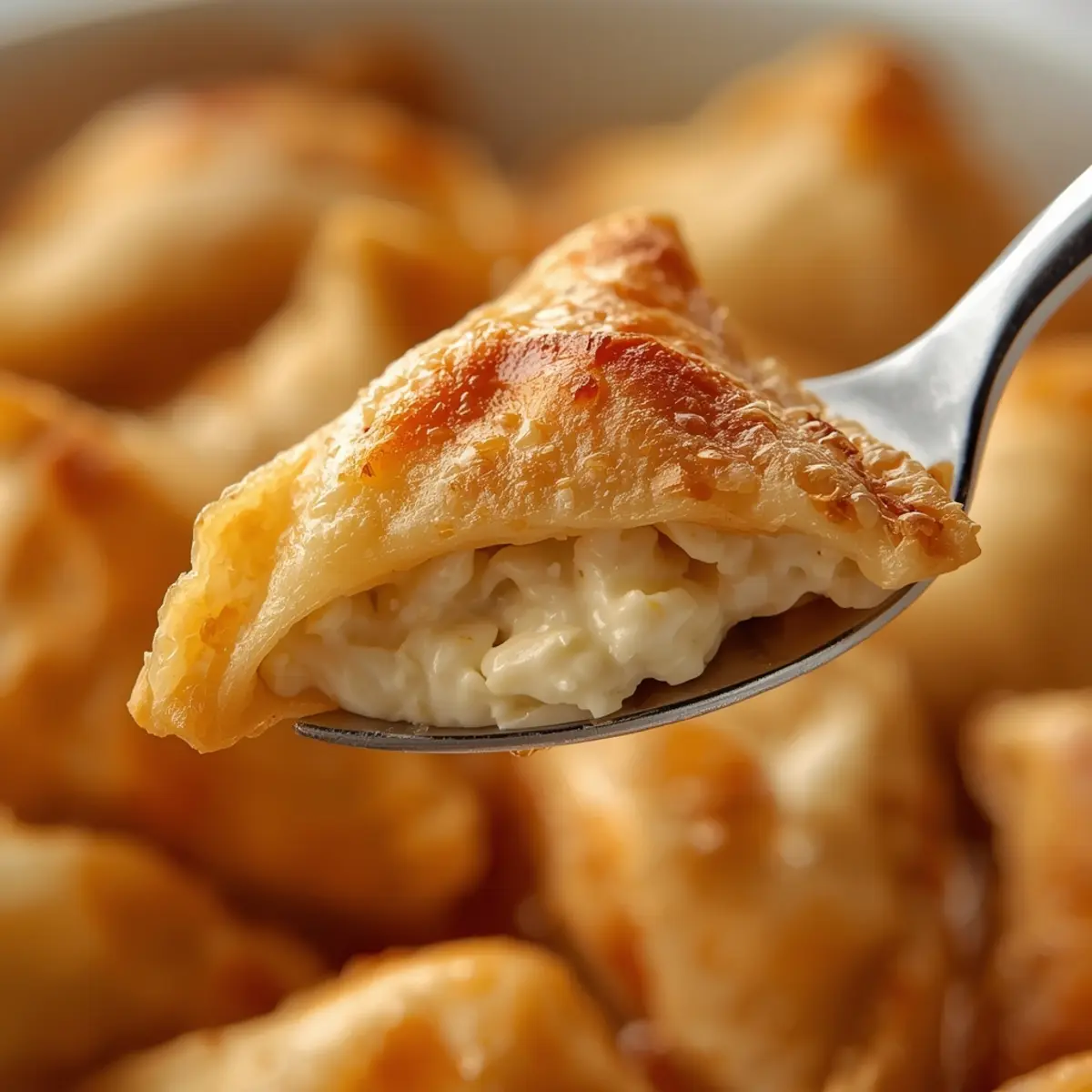 Air Fryer Wontons: Crispy golden brown triangular air fryer wontons on a plate with visible crunchy edges and creamy filling.