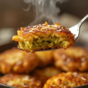 Air Fryer Zucchini Fritters: Stack of golden crispy Air Fryer Zucchini Fritters with a crunchy edge and tender green center.