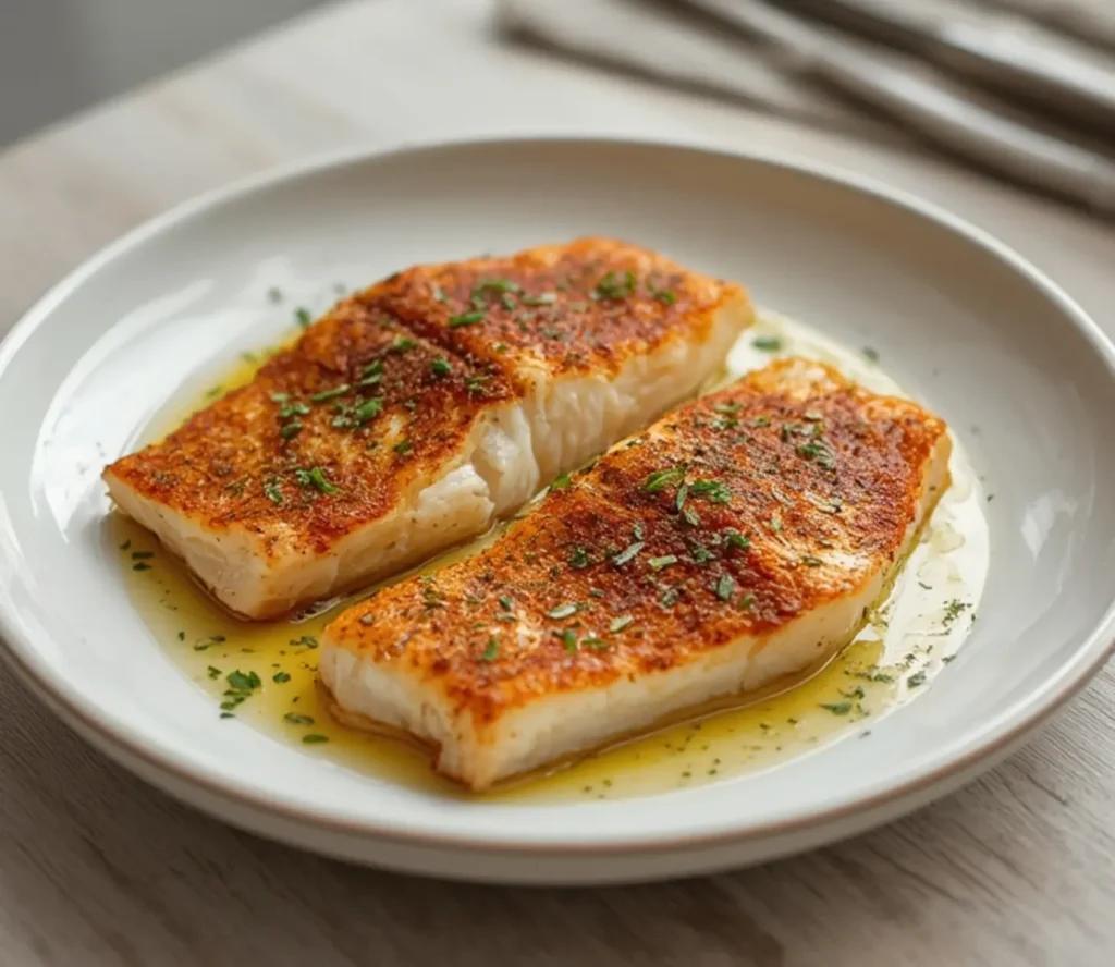 air fryer blackened fish: Crispy air fryer blackened fish fillets with a dark red, seasoned crust and flaky white interior.