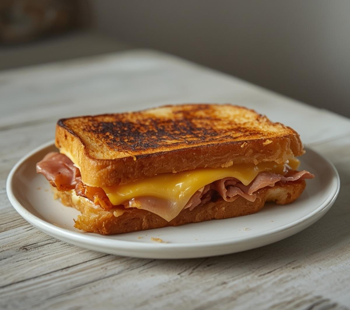 air fryer cuban sandwich: Golden crispy air fryer cuban sandwich with melted cheese and savory layers on a plate.