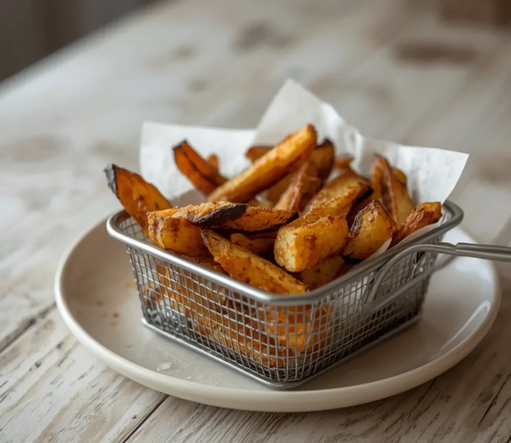 air fryer eggplant fries: Golden air fryer eggplant fries with crispy edges on a plate, perfect Crispy Air Fryer Sides.