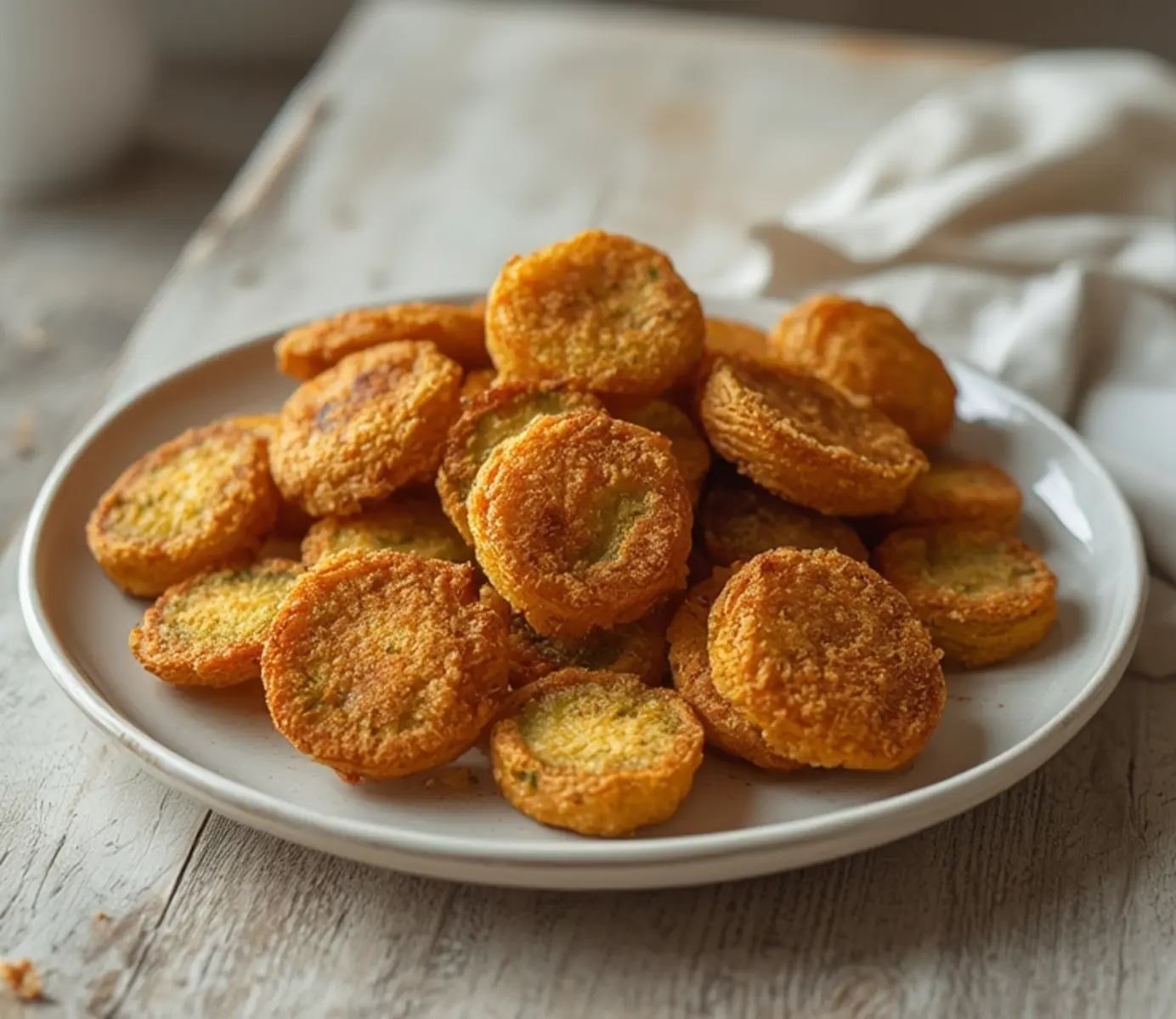 air fryer fried okra southern: Golden crispy air fryer fried okra southern style in a basket with crunchy texture.