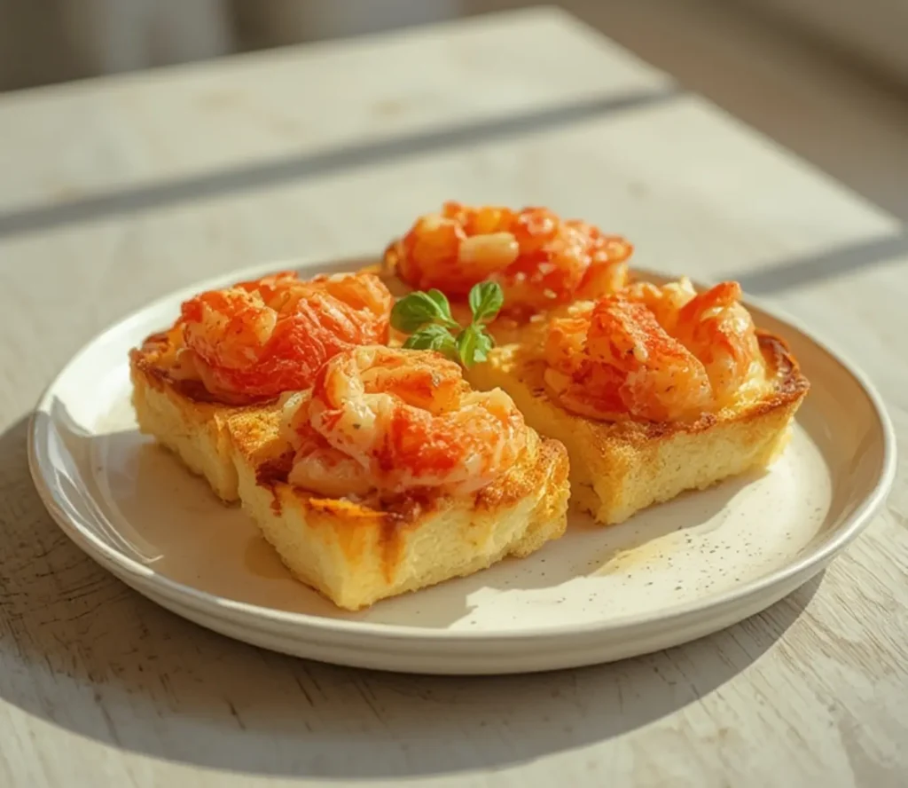 air fryer lobster roll: Golden air fryer lobster rolls with buttery toasted buns and juicy pink lobster meat on a plate.