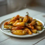 air fryer pepperoncini: Golden, crispy air fryer pepperoncini peppers with blistered skin and glistening oil in a basket.