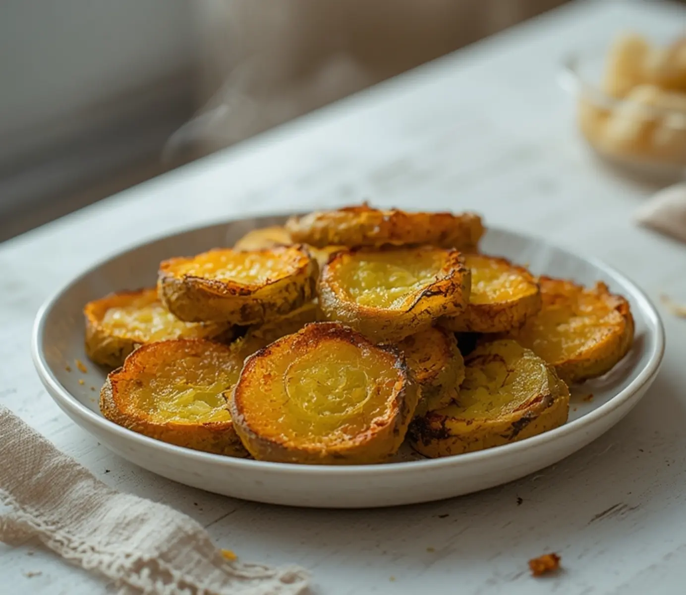 air fryer pickled cucumber: Golden, crispy air fryer pickled cucumber slices with crisp edges and tangy glaze, ready to serve.