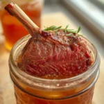 air fryer porterhouse steak: Juicy air fryer porterhouse steak with golden crust and pink center, sliced to show tender meat.