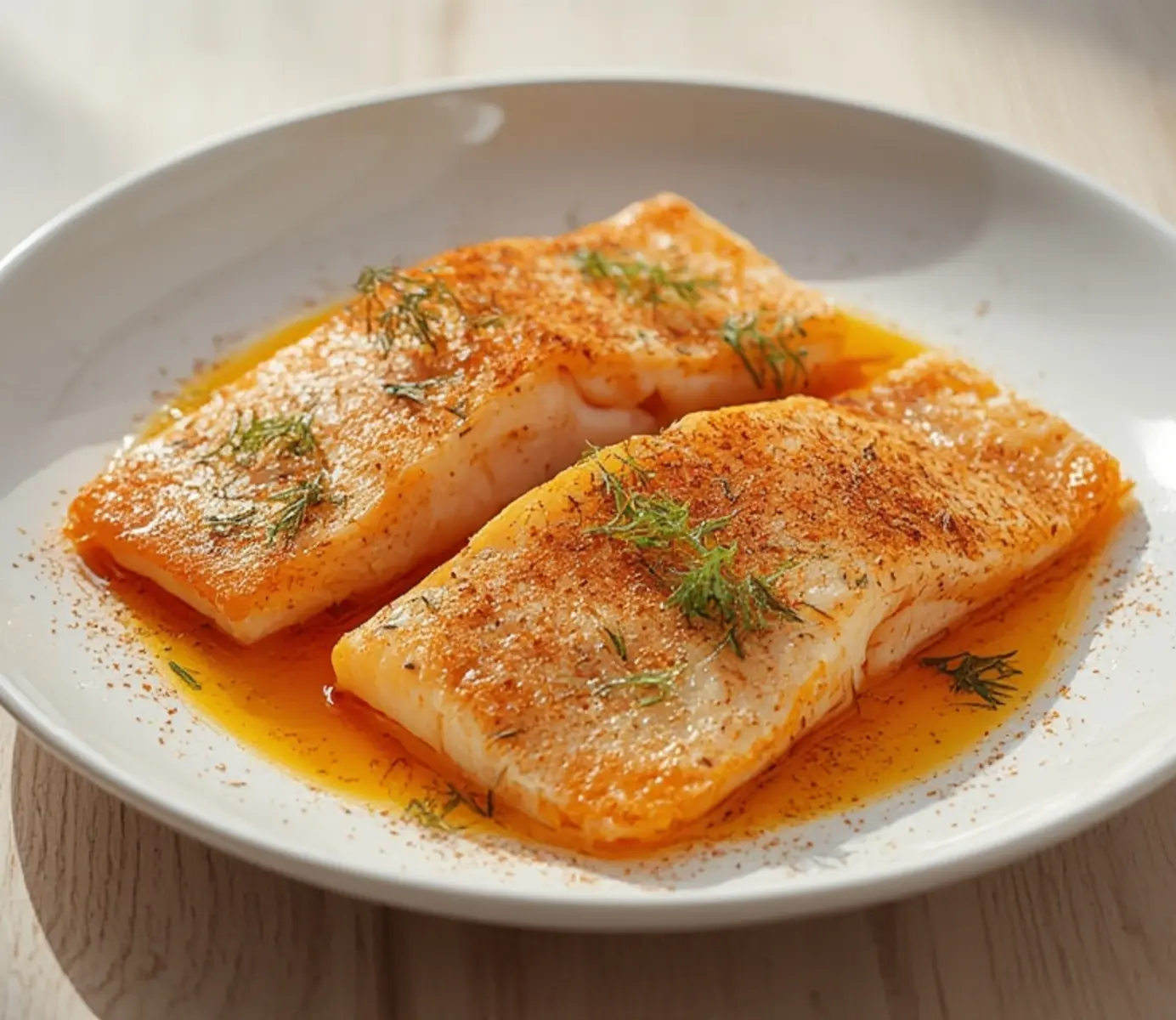 air fryer rainbow trout: Crispy skin air fryer rainbow trout fillets with a golden finish and flaky pink flesh.