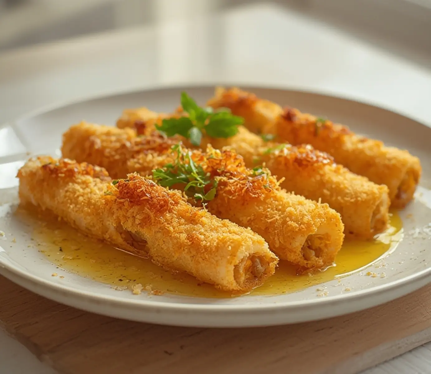 air fryer stuffed calamari: Golden crispy air fryer stuffed calamari with toasted breadcrumbs and tender interior