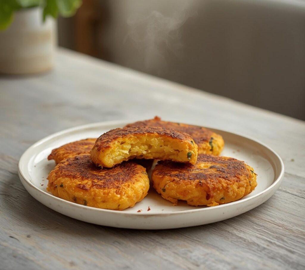air fryer aloo tikki: Golden, crispy air fryer aloo tikki patties with a spiced potato interior and crisp edges.