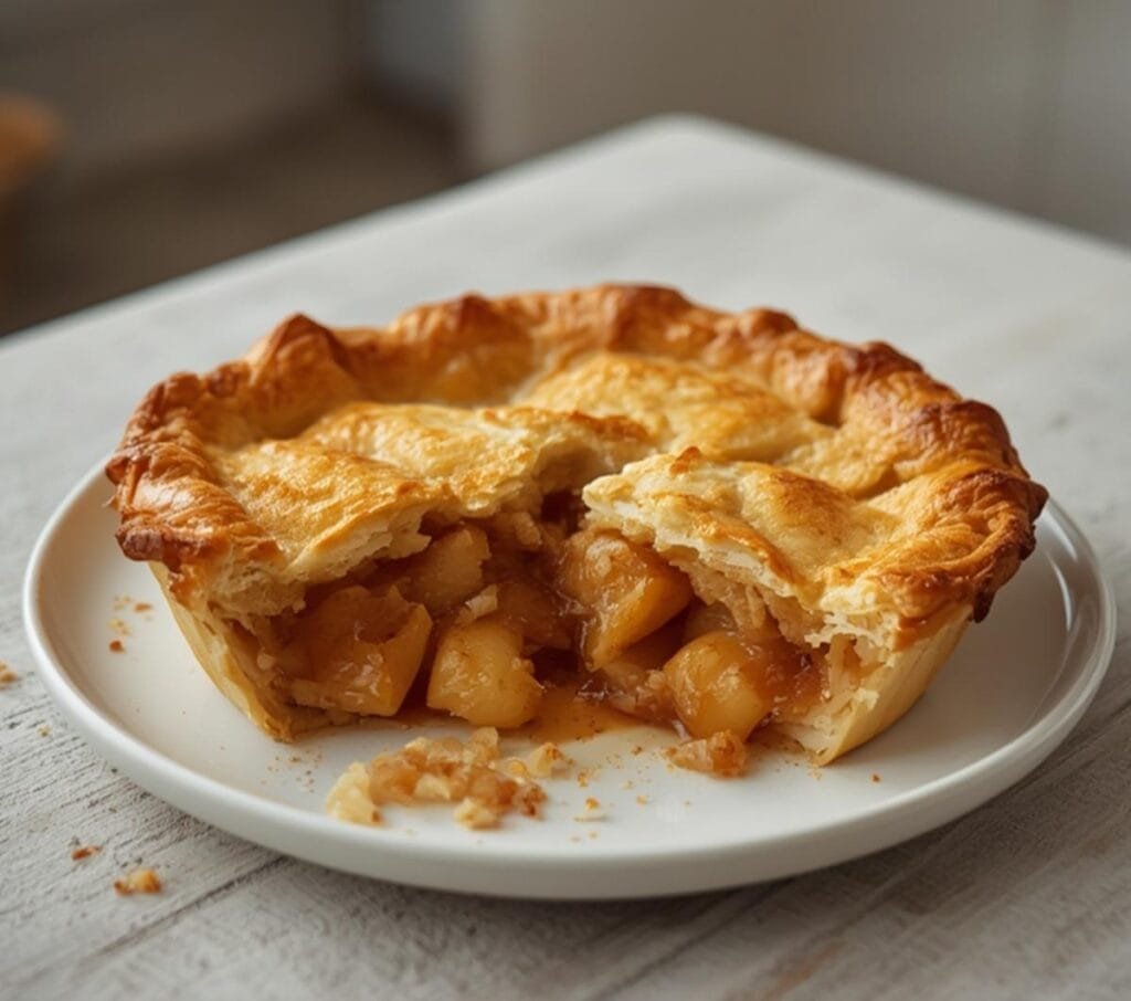 Air Fryer Apple Pie: Golden air fryer apple pie with a flaky, crisp crust and glistening cinnamon apple filling.
