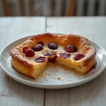 Air Fryer Berry Dutch Baby: Golden Air Fryer Berry Dutch Baby with crisp edges and fresh berry topping in a pan.