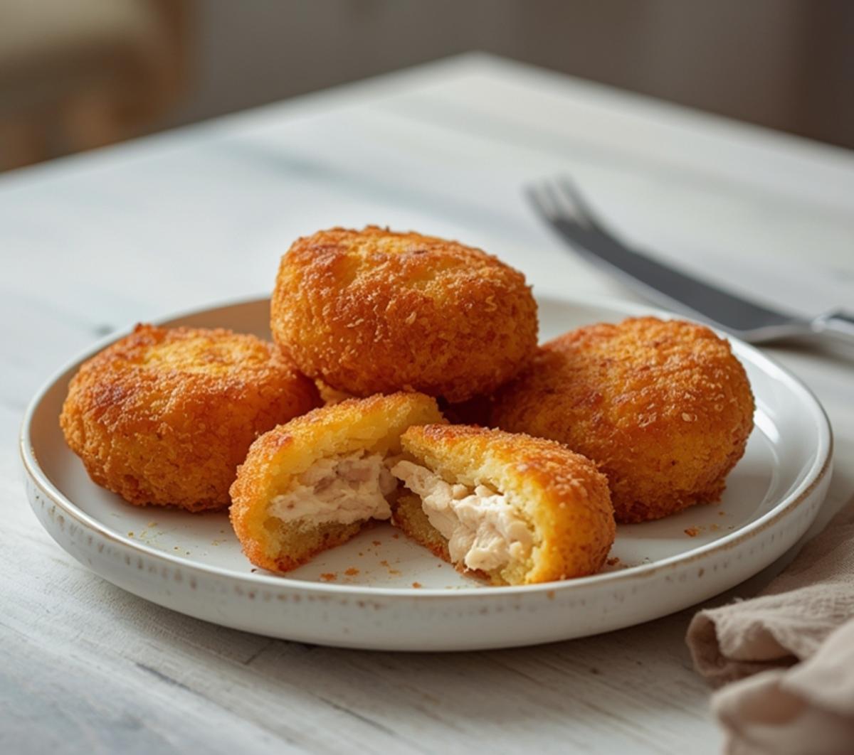 air fryer chicken croquettes: Golden crispy air fryer chicken croquettes with crunchy panko coating and juicy interior.