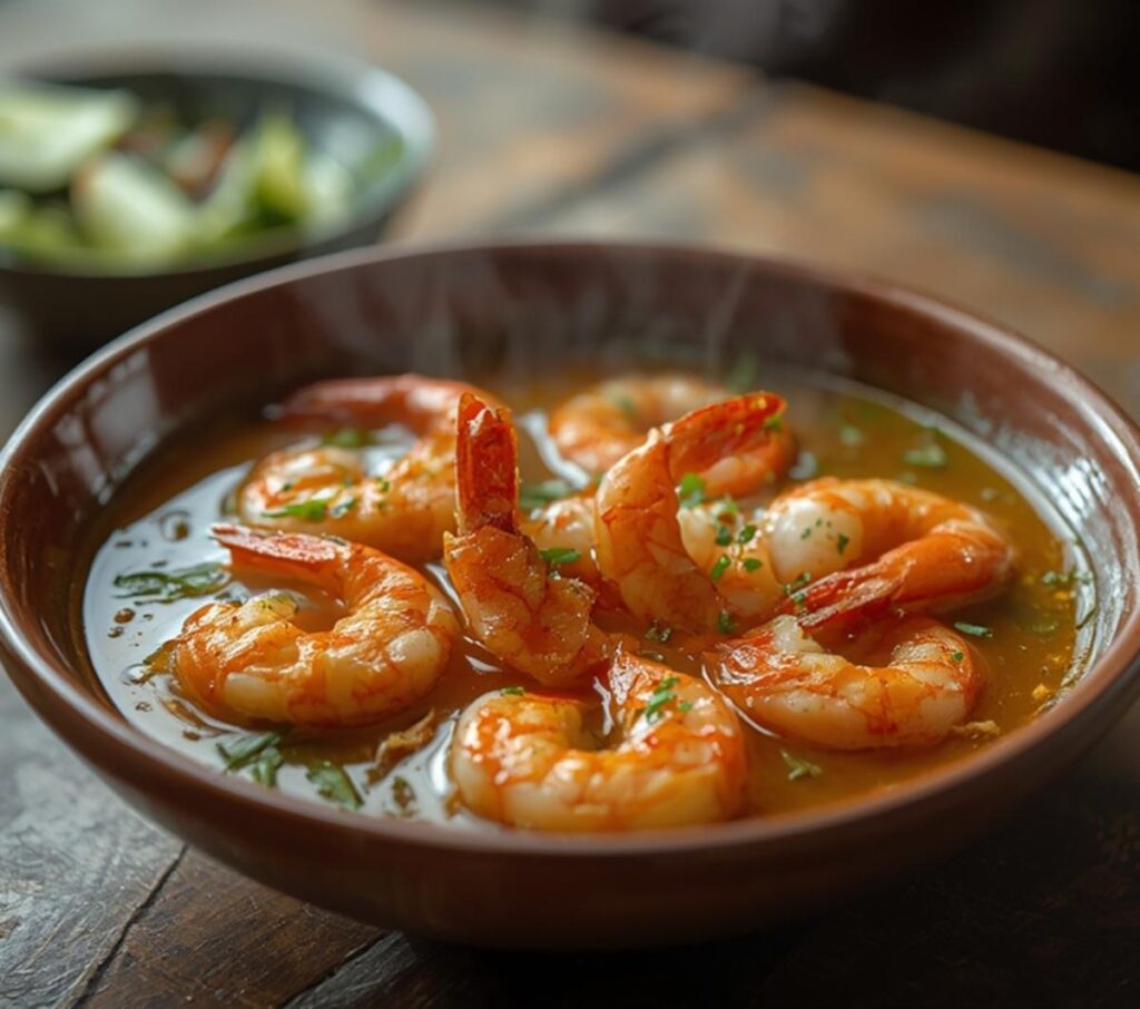 Air Fryer Chili Lime Shrimp: Golden crispy air fryer chili lime shrimp with zesty glaze on plate