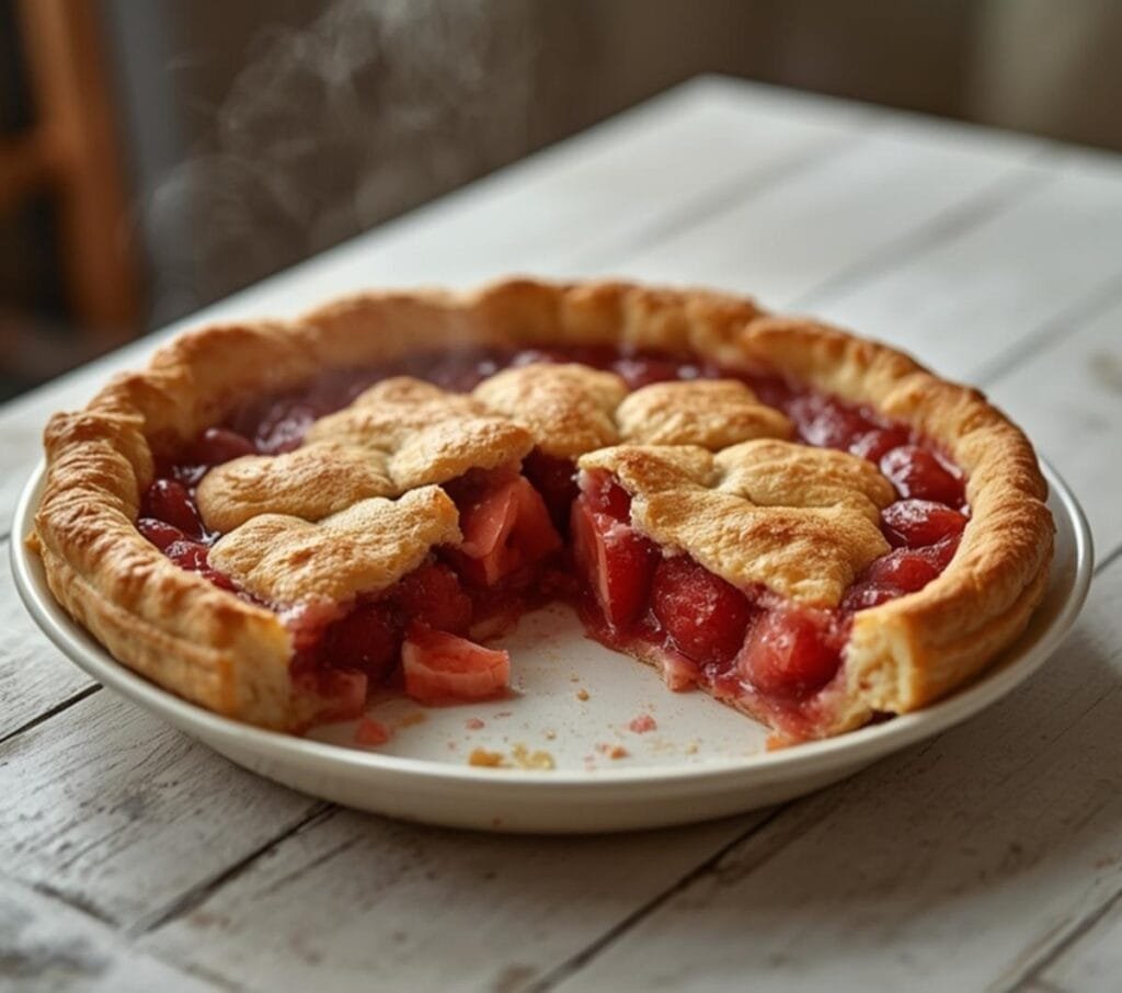 Air Fryer Strawberry Pie: Golden air fryer strawberry pie with a bubbly ruby-red filling and crisp edges.